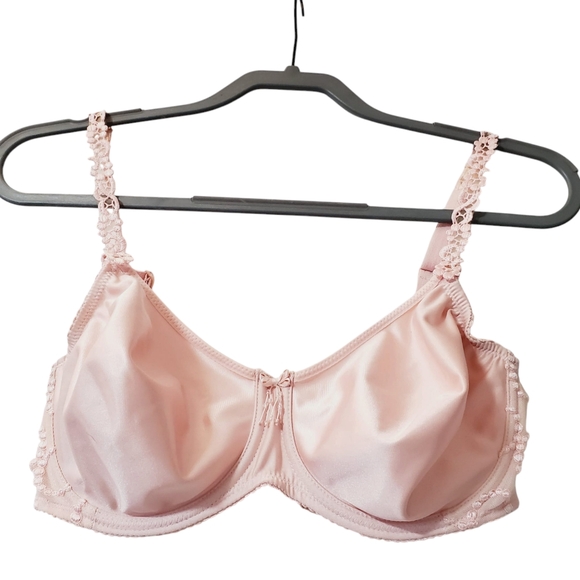 Prima Donna Lux Pink Satin Barbie Blush Pink Lined Underwire Bra 34D - Picture 3 of 5